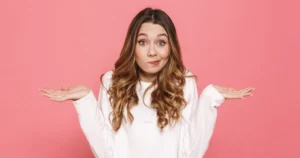 Woman Shrugging Shoulders